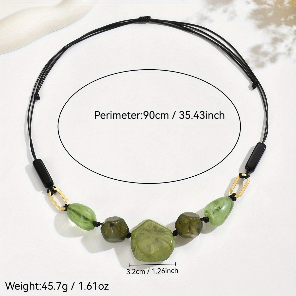 Vintage Style Bohemian Beaded Necklace with Irregular Resin Beads